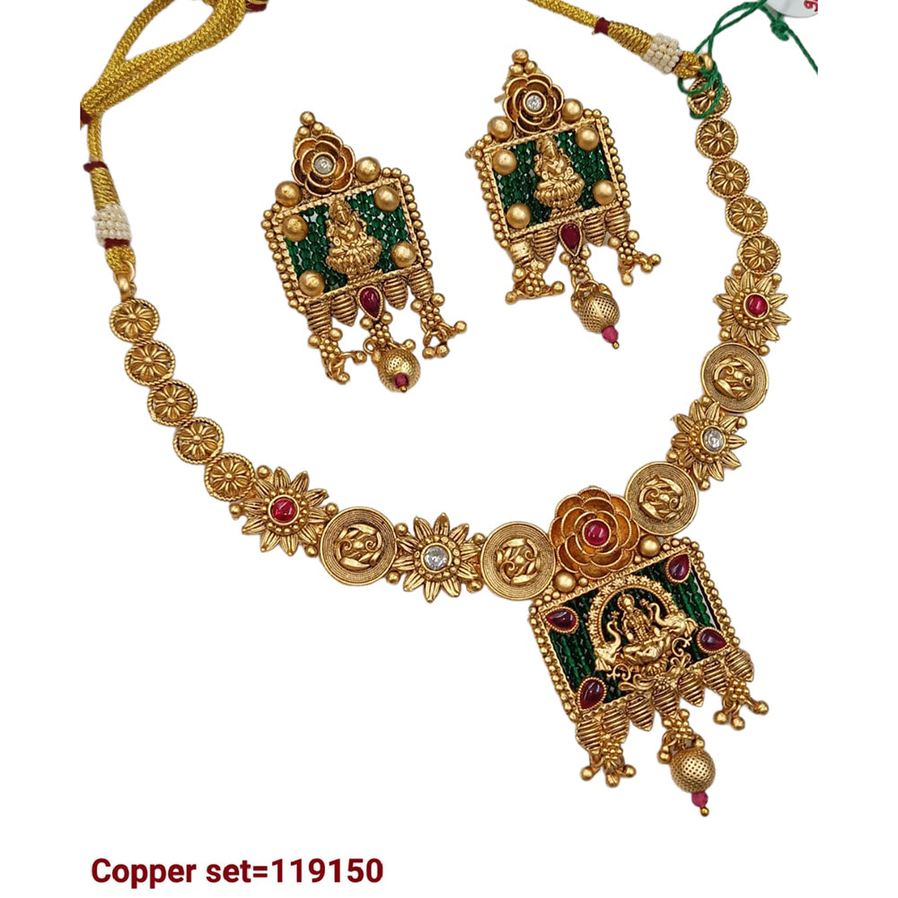 Padmawati Bangles Pota Stone Copper Choker Necklace Set
