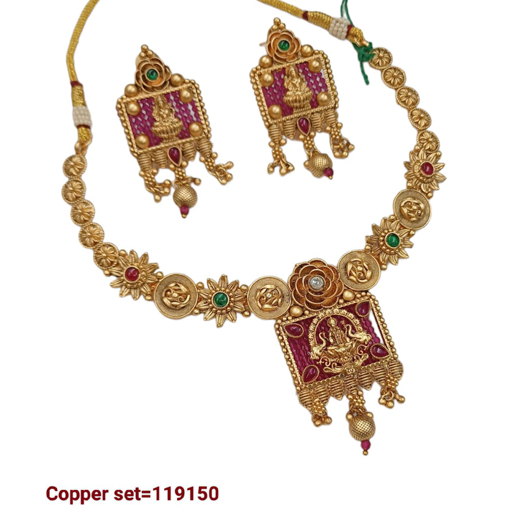 Padmawati Bangles Pota Stone Copper Choker Necklace Set
