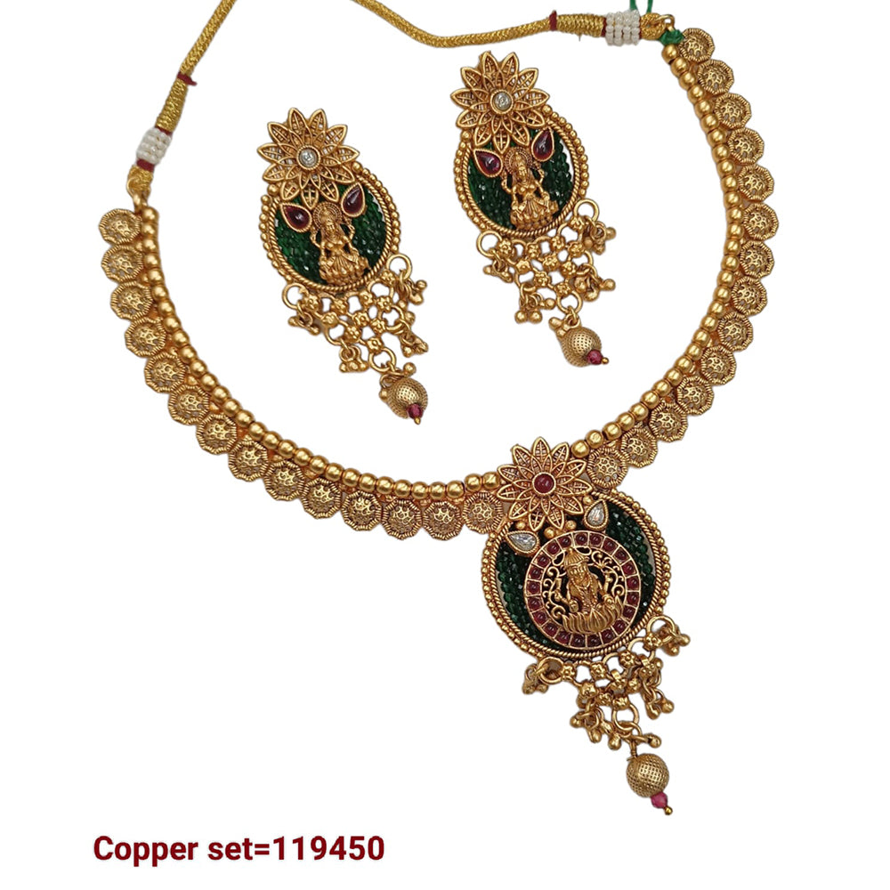 Padmawati Bangles Pota Stone Copper Choker Necklace Set
