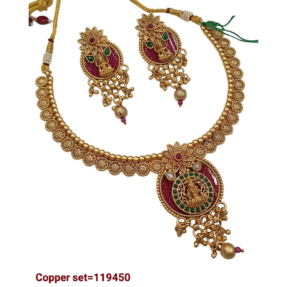 Padmawati Bangles Pota Stone Copper Choker Necklace Set