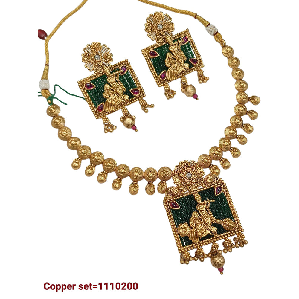 Padmawati Bangles Pota Stone Copper Choker Necklace Set