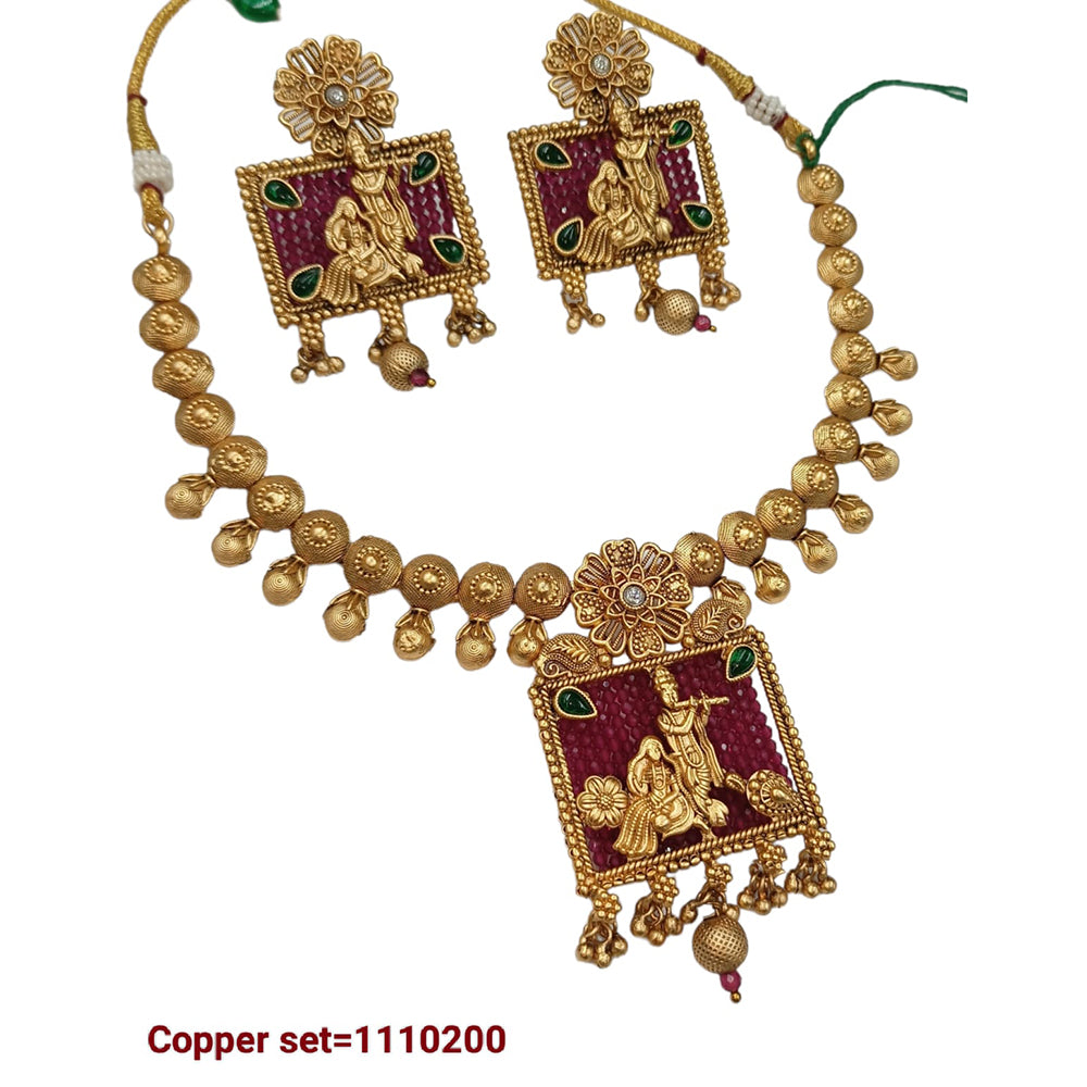 Padmawati Bangles Pota Stone Copper Choker Necklace Set