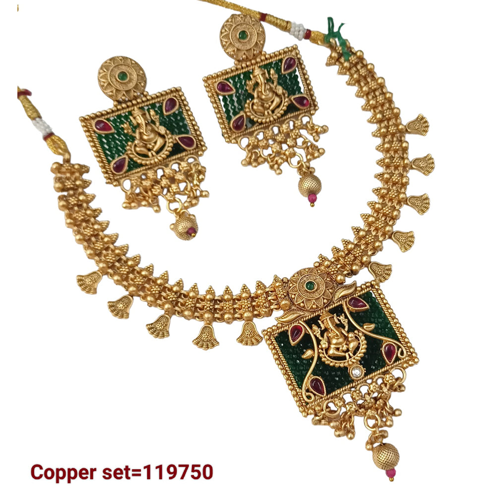 Padmawati Bangles Pota Stone Copper Choker Necklace Set