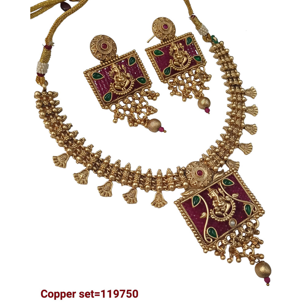 Padmawati Bangles Pota Stone Copper Choker Necklace Set