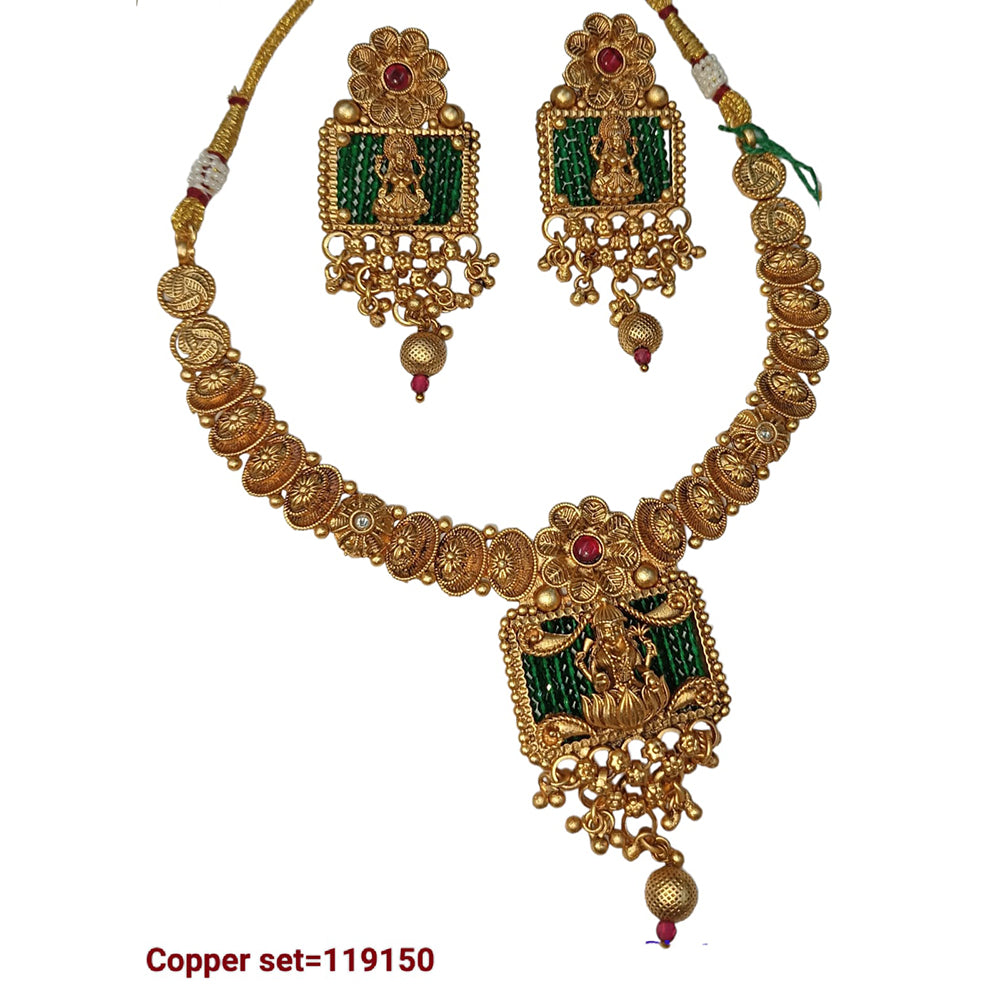 Padmawati Bangles Pota Stone Copper Choker Necklace Set
