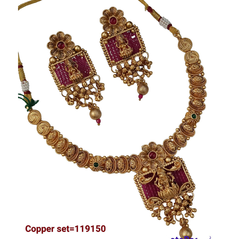 Padmawati Bangles Pota Stone Copper Choker Necklace Set