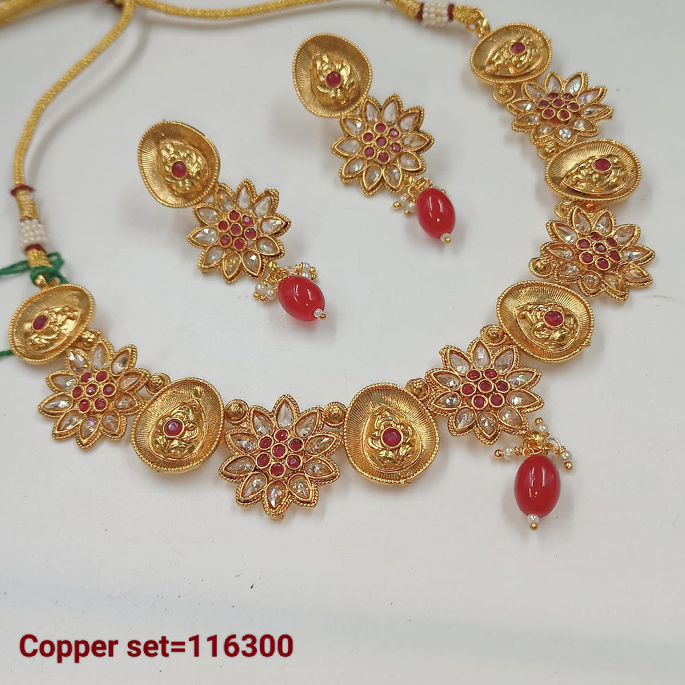 Padmawati Bangles Pota Stone Copper Choker Necklace Set