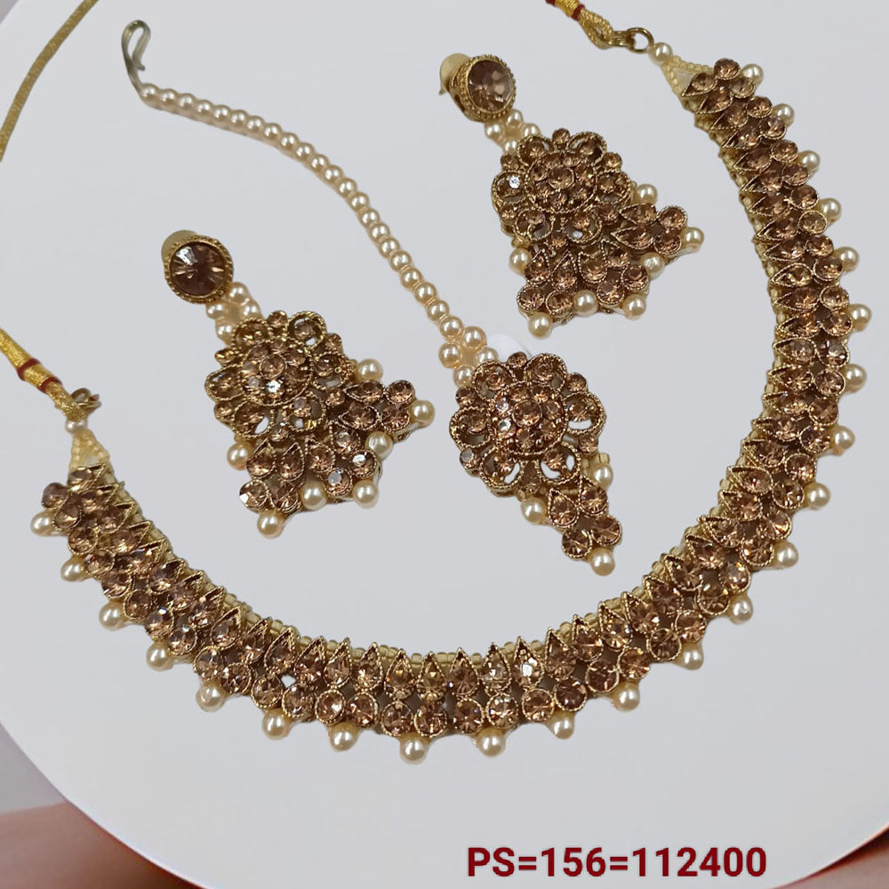 Padmawati Bangles Austrian Stone Gold Plated Necklace Set