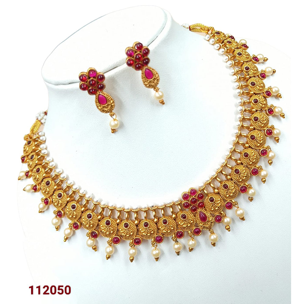 Padmawati Bangles Pota Stone Gold Plated Necklace Set