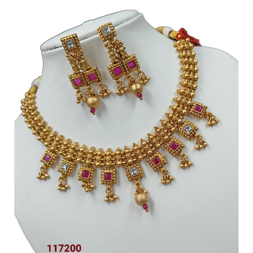 Padmawati Bangles Pota Stone Gold Plated Necklace Set