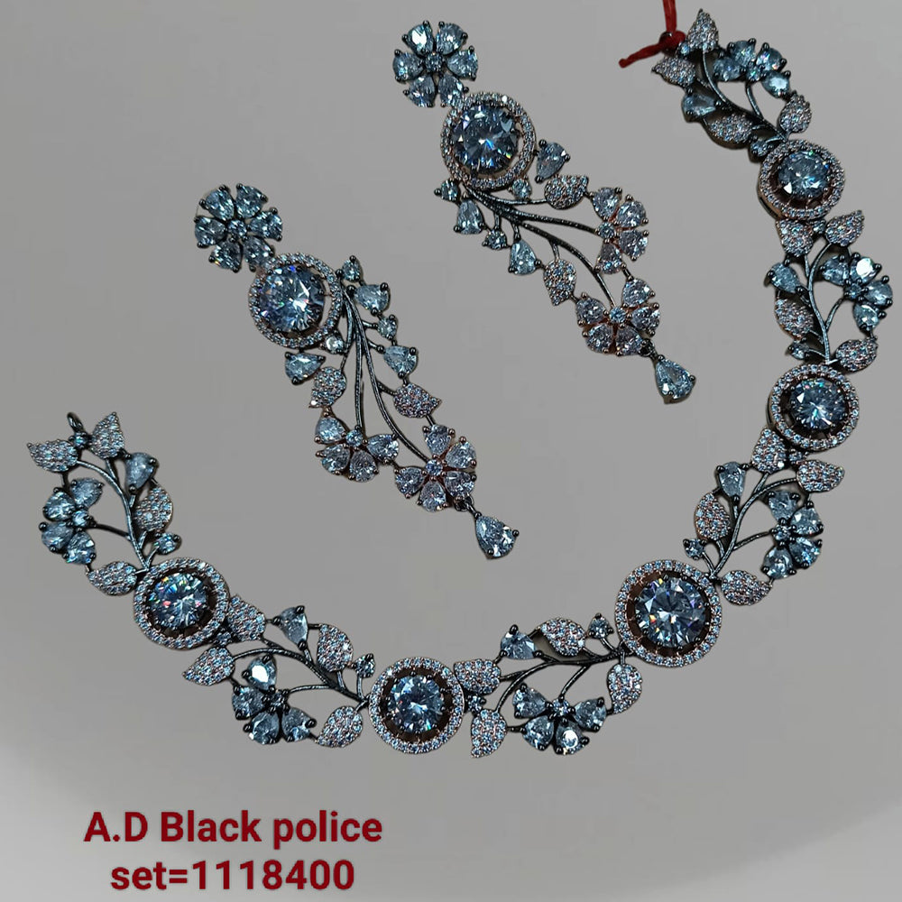 Padmawati Bangles Black Polish AD Stone Choker Necklace Set