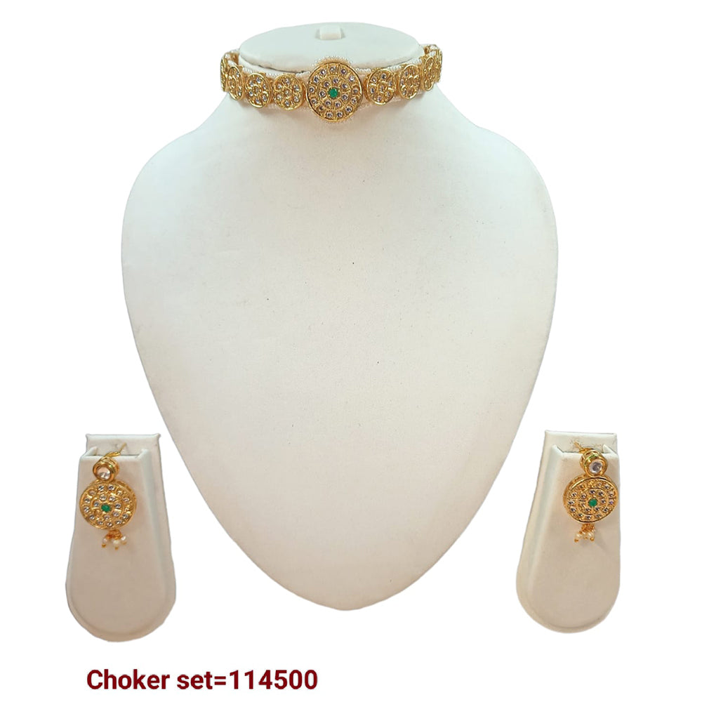 Padmawati Bangles Kundan Stone Gold Plated Necklace Set