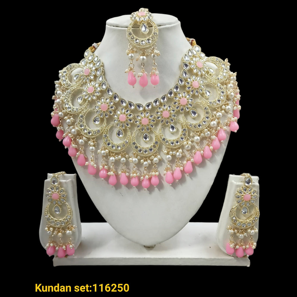 Padmavati Bangles Gold Plated Crystal Stone Choker Necklace Set