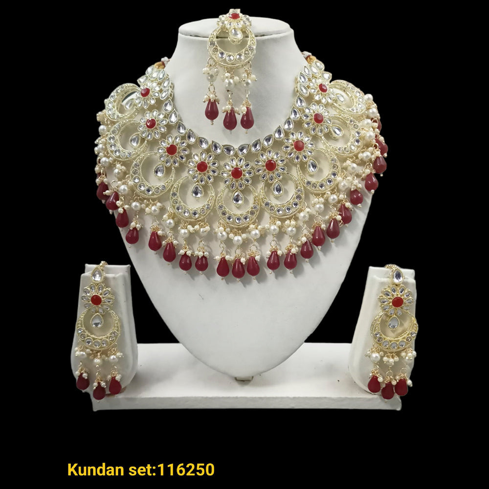 Padmavati Bangles Gold Plated Crystal Stone Choker Necklace Set