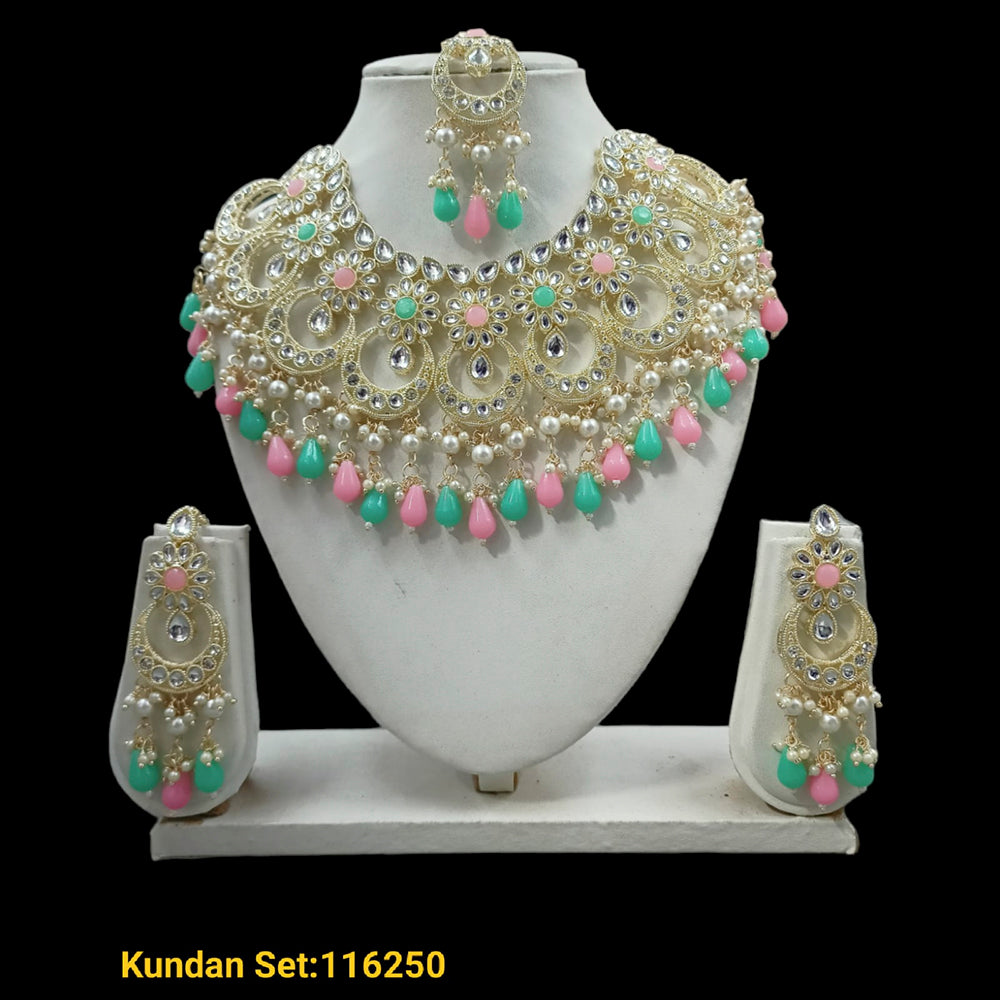 Padmavati Bangles Gold Plated Crystal Stone Choker Necklace Set