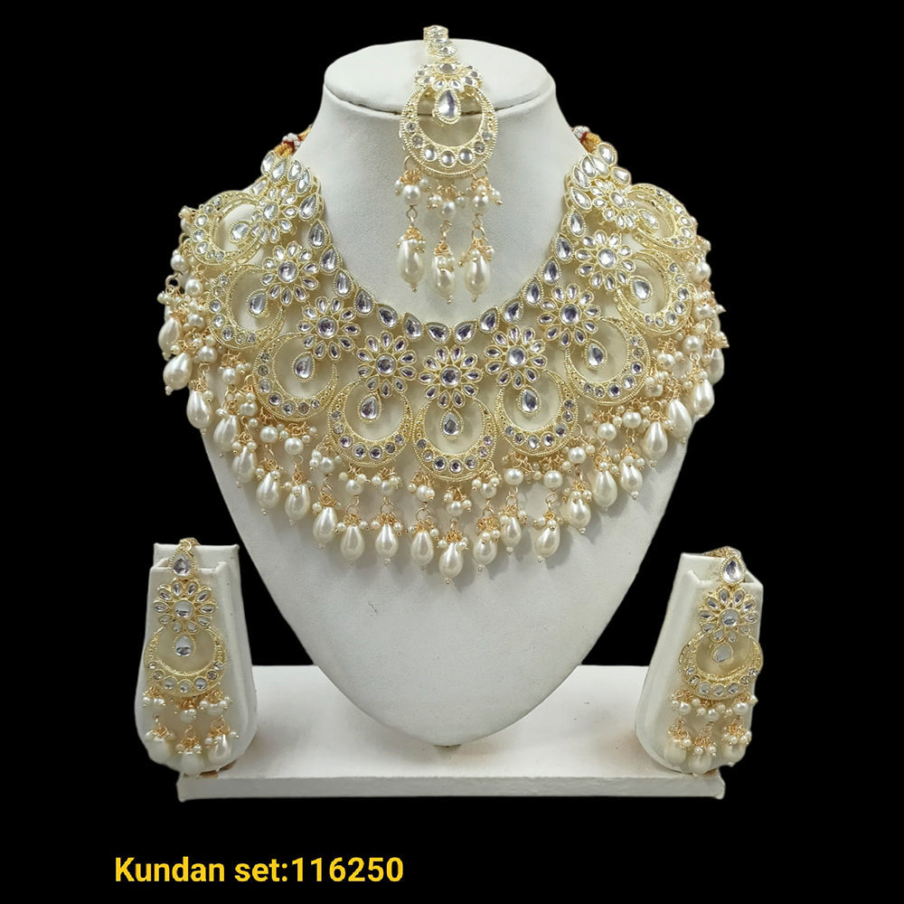 Padmavati Bangles Gold Plated Crystal Stone Choker Necklace Set
