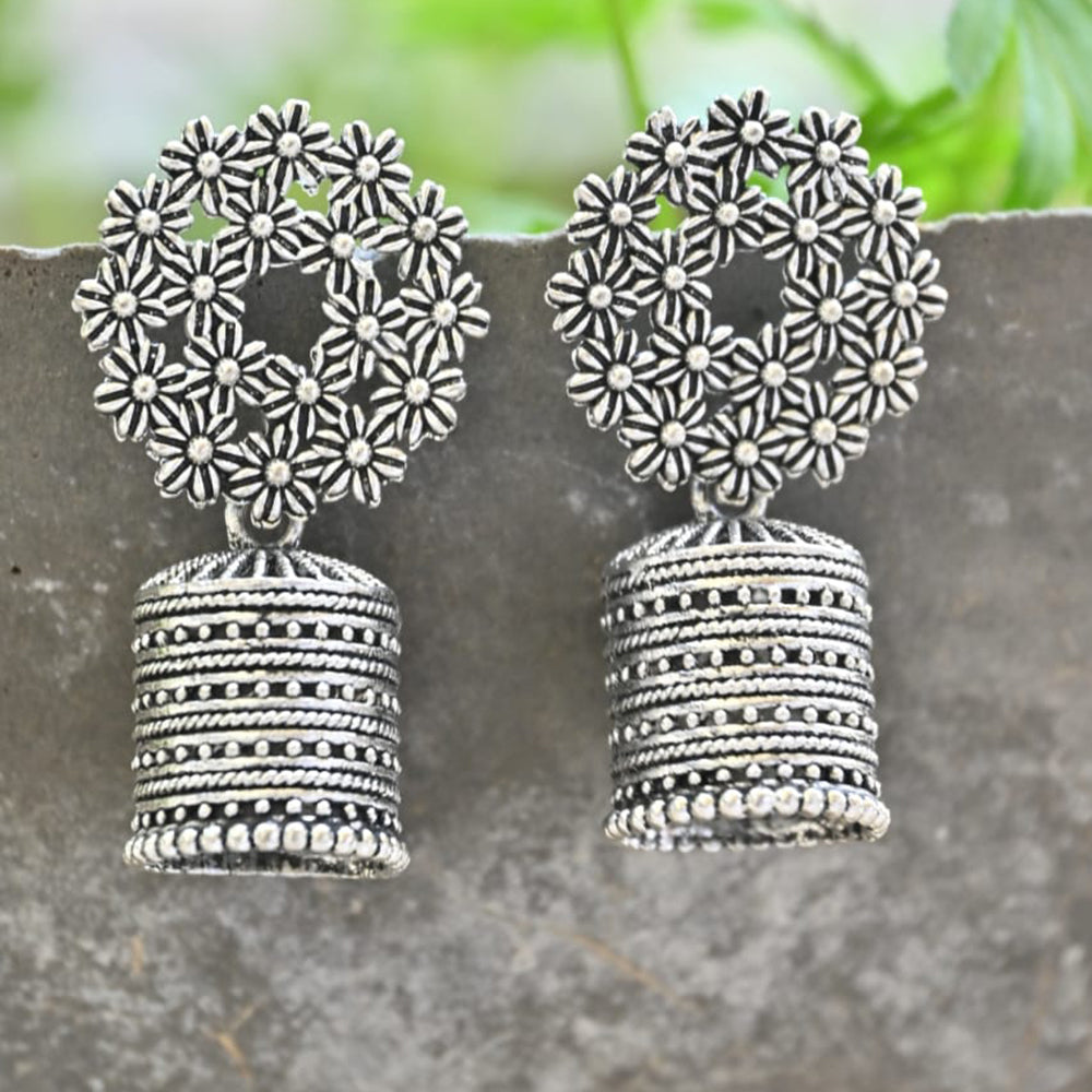 Vaamika Oxidized Plated Jhumki Earrings
