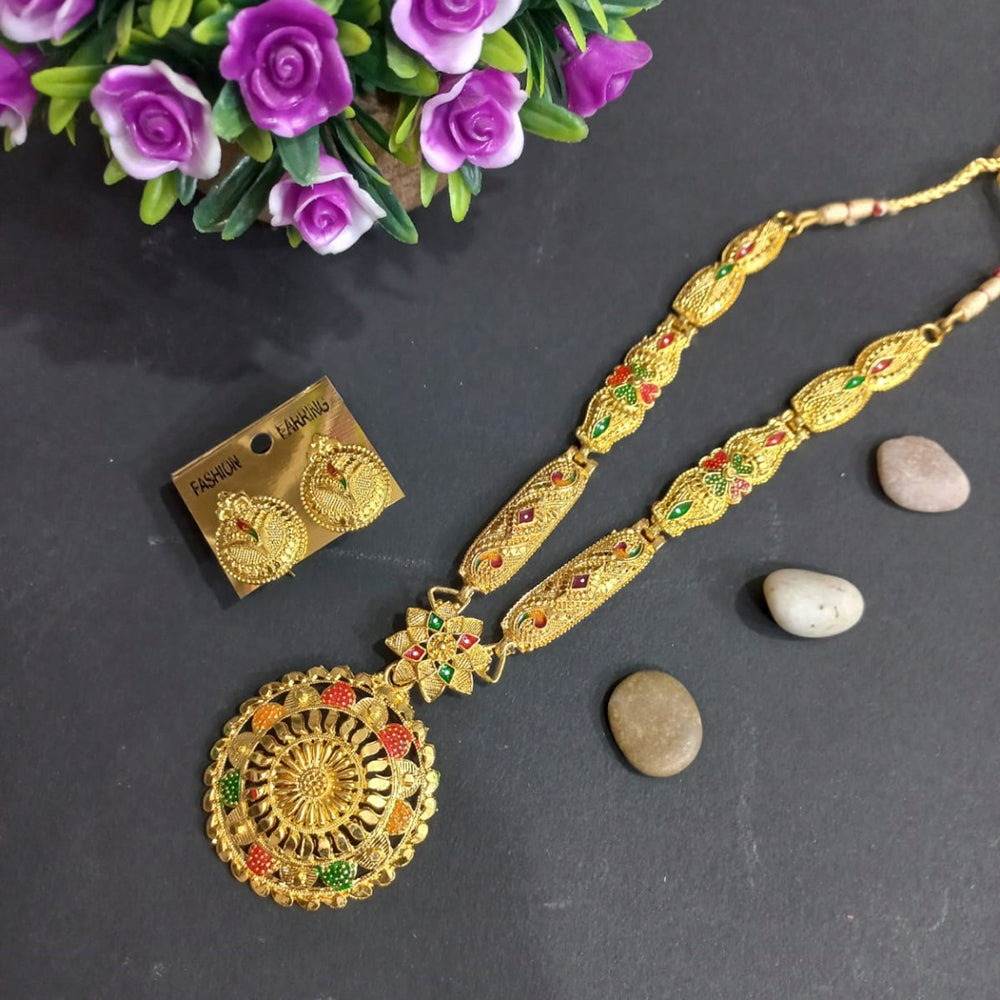 H K Fashion Gold Plated Necklace Set