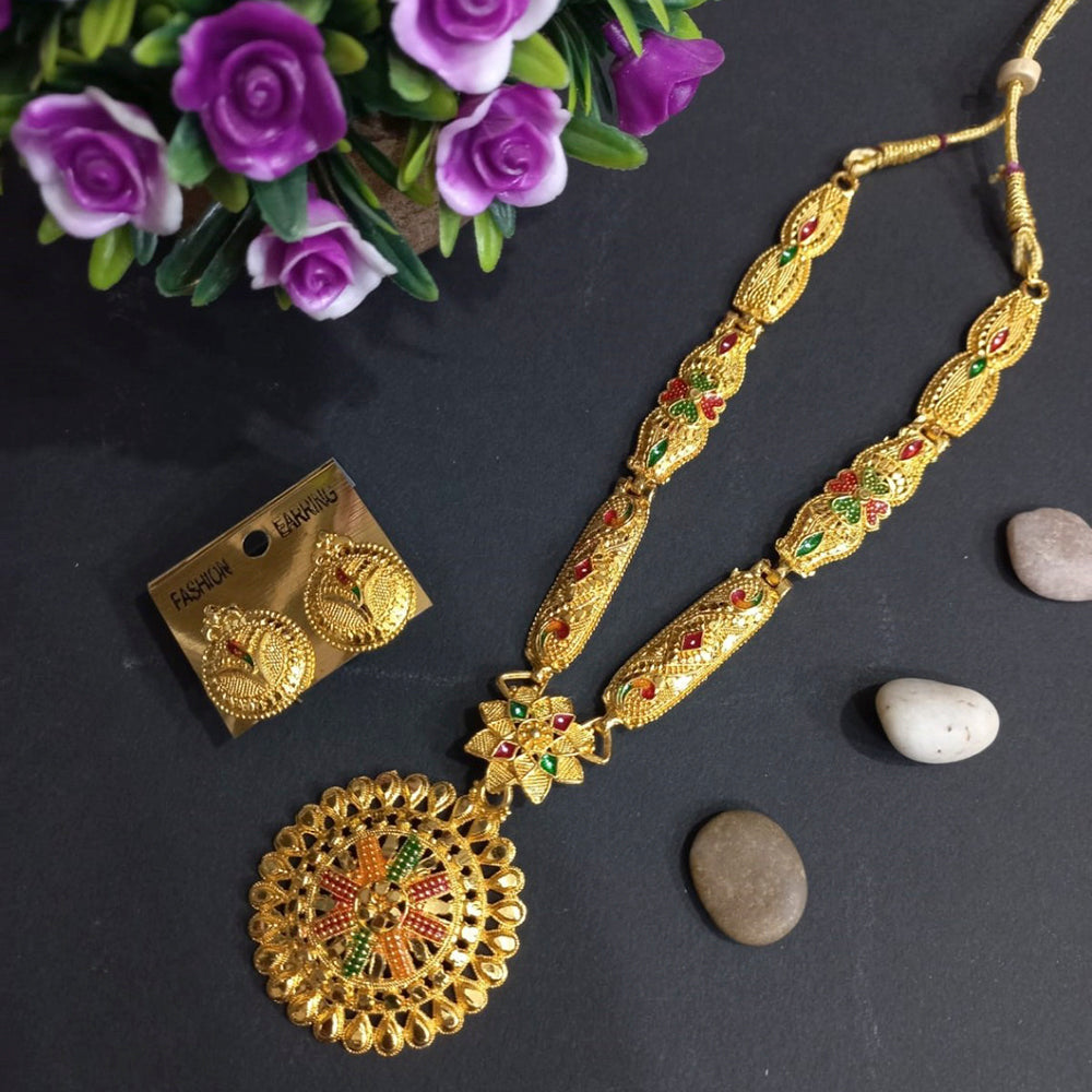 H K Fashion Gold Plated Necklace Set