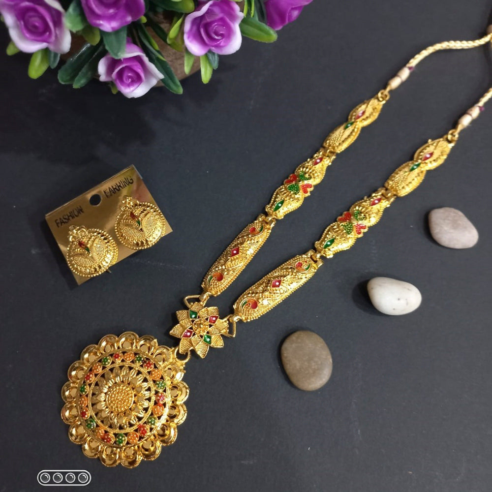 H K Fashion Gold Plated Necklace Set