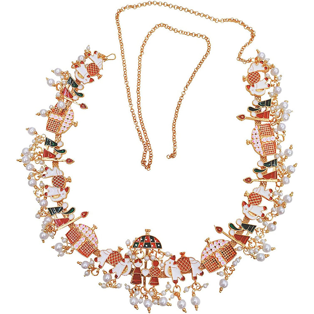 H K Fashion Gold Plated Meenakari Kamarband