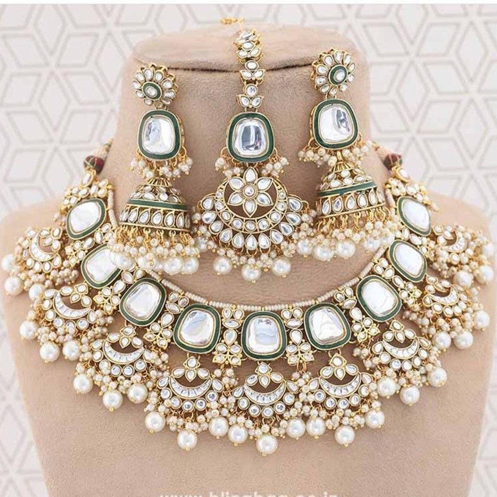 India Art Gold Plated Kundan Necklace Set