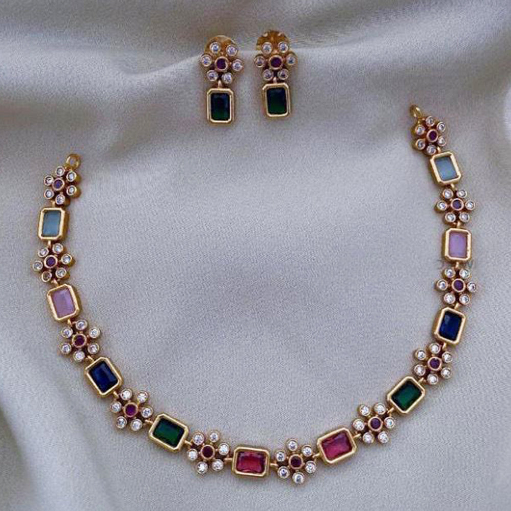 India Art Gold Plated Austrian Stone Necklace Set