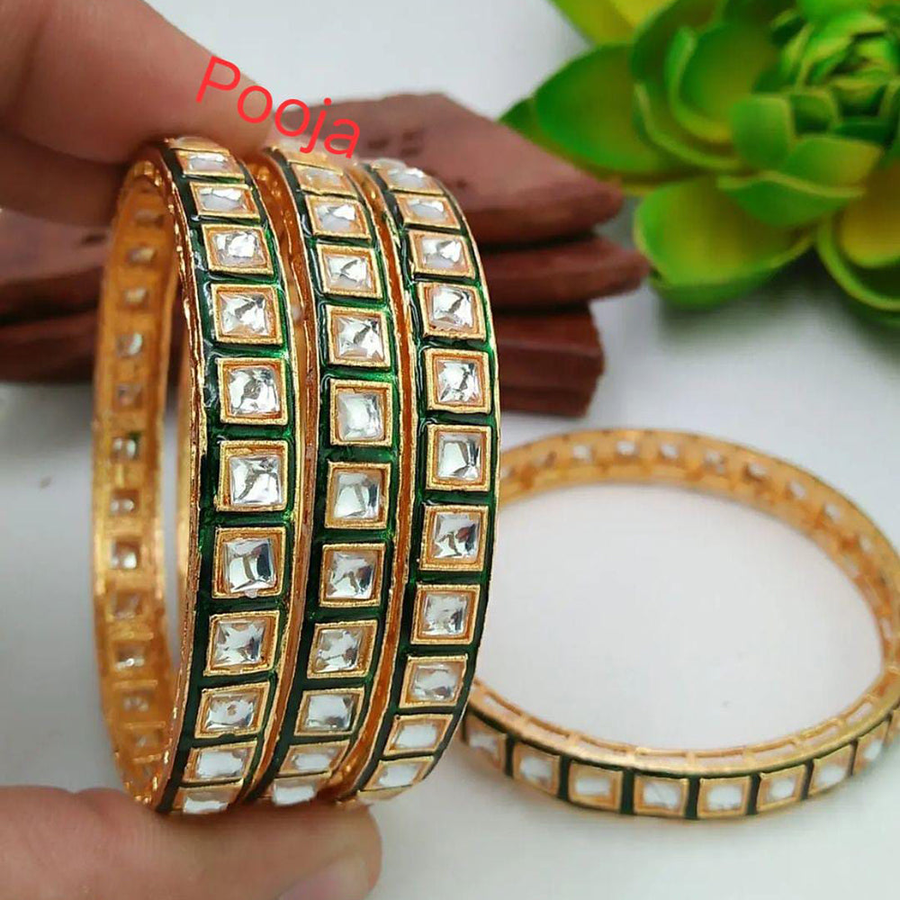Pooja Bangles Gold Plated Kundan Set Bangles Set