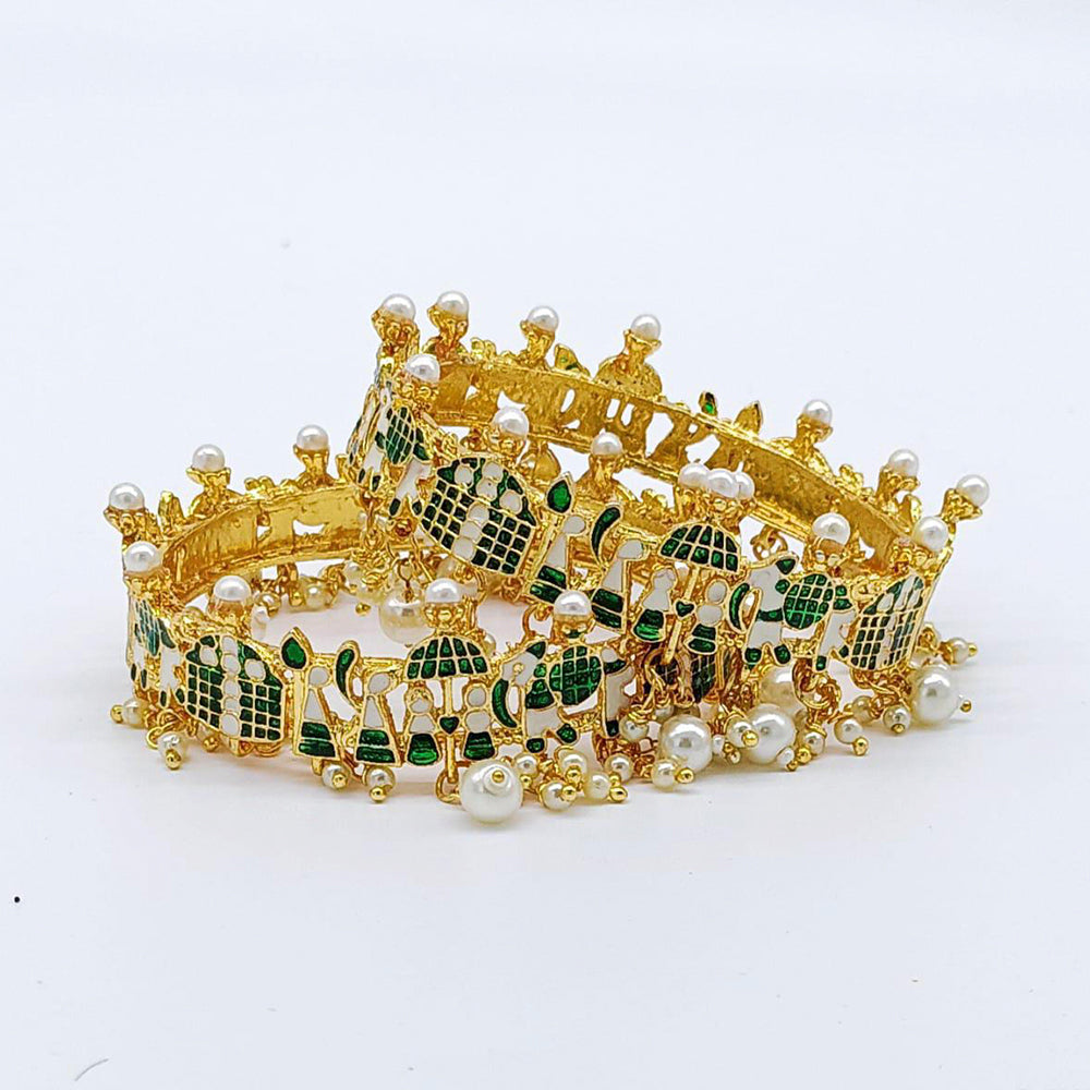Pooja Bangles Meenakari Gold Plated Bangles Set
