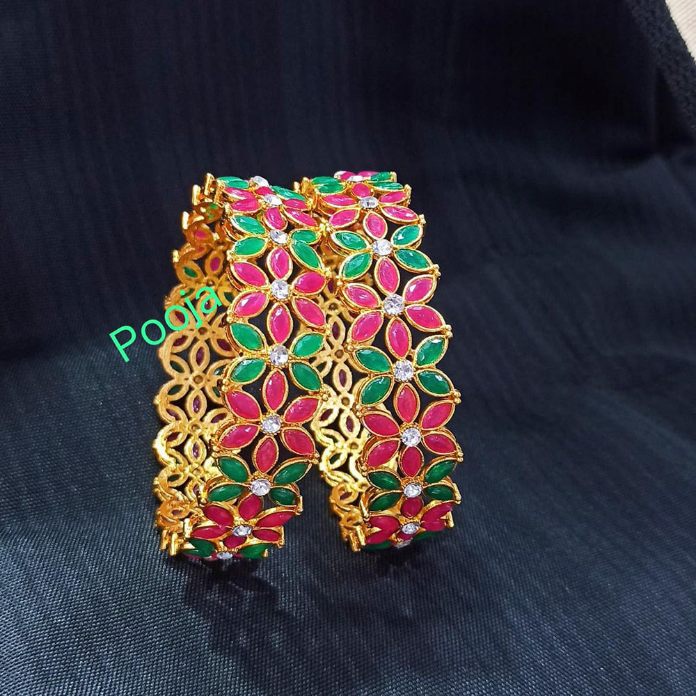 Pooja Bangles Kundan Stone Bangles Set