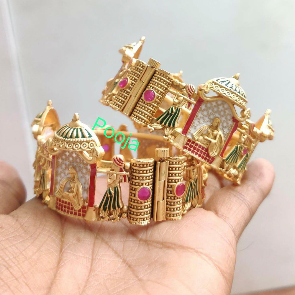 Pooja Bangles Gold Plated Designer Bangles Kada Set