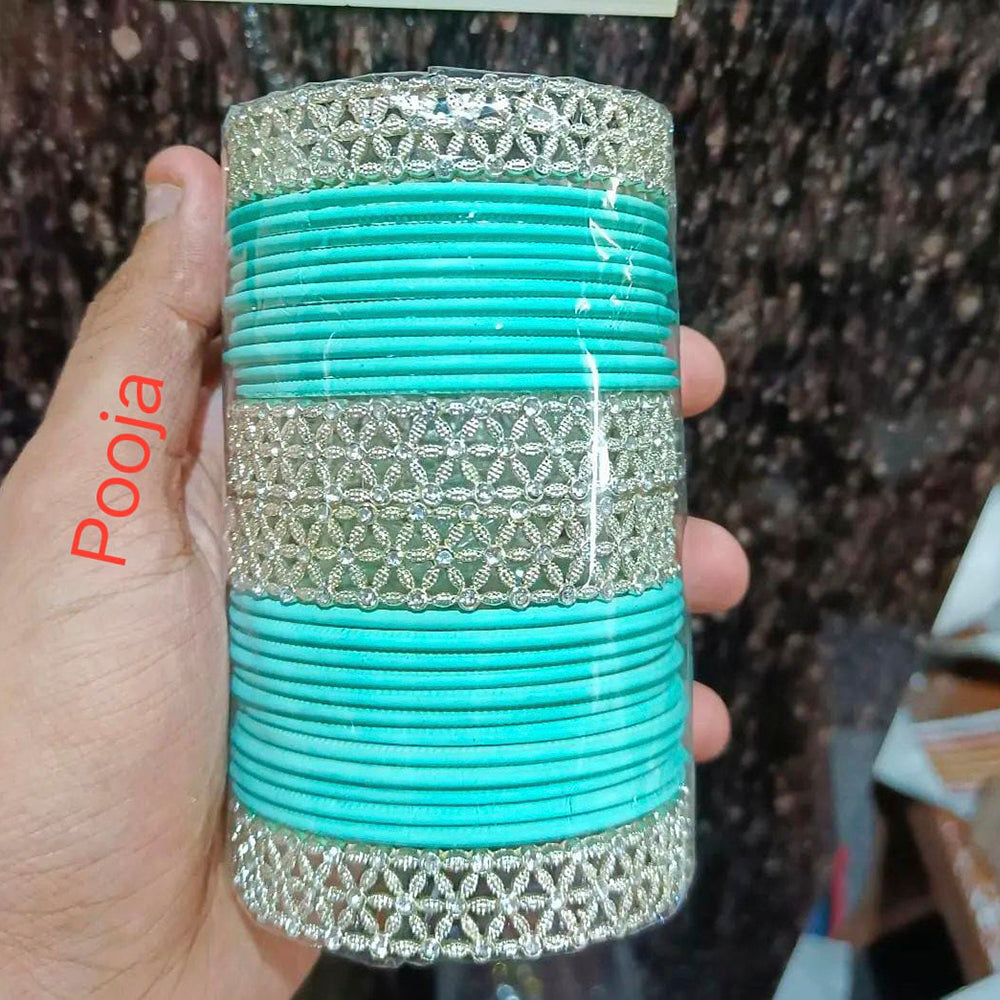 Pooja Bangles Silver Plated Thread Bangles Set
