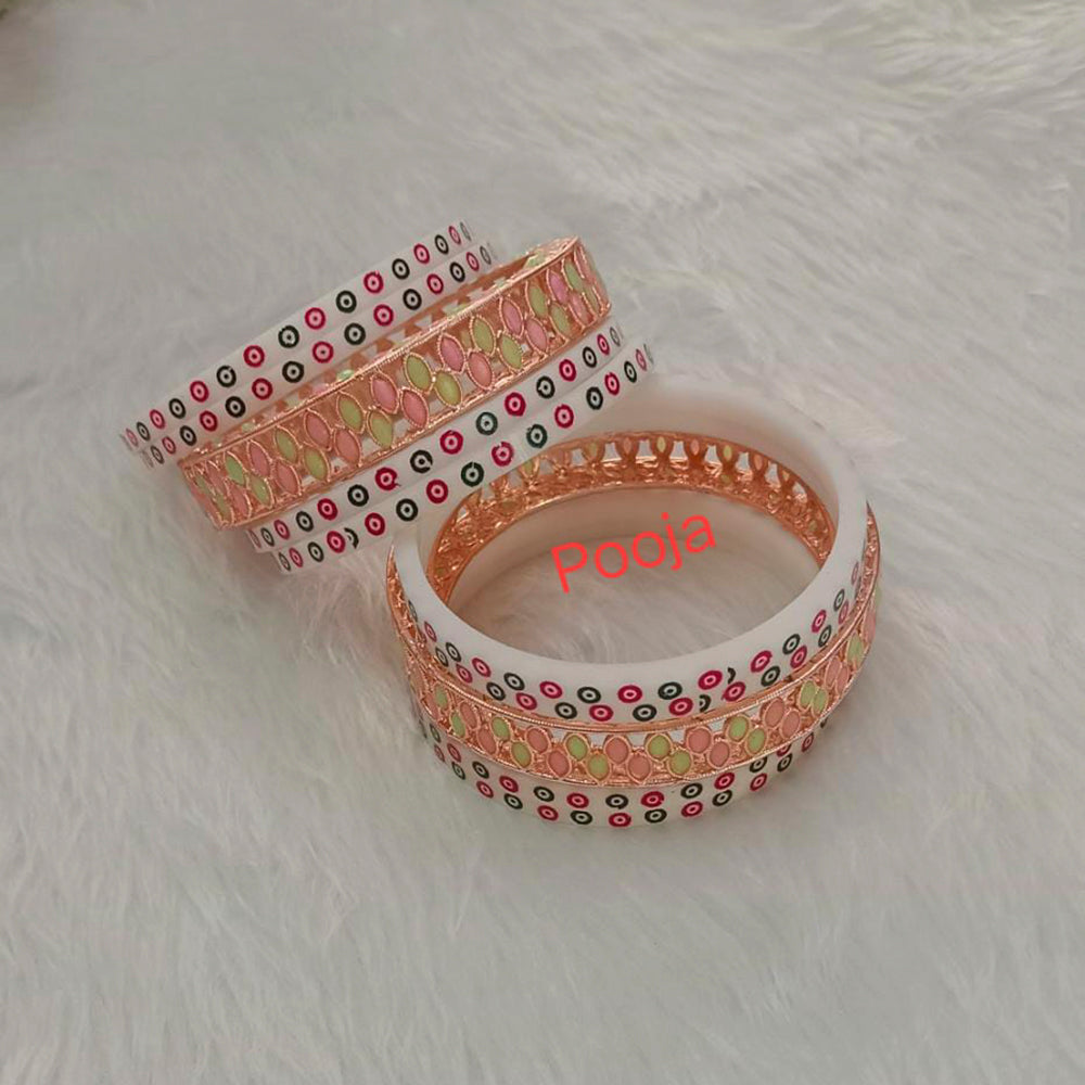 Pooja Bangles Rose Gold Plated Bangles Set