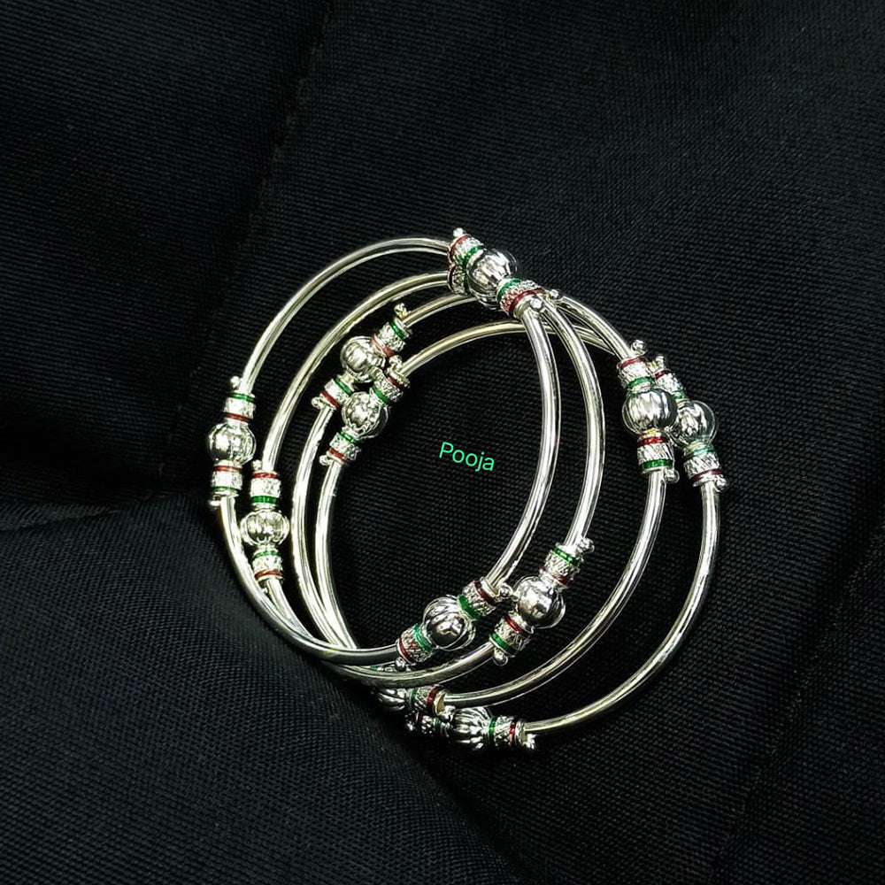 Pooja Bangles Silver Plated Bangles Set