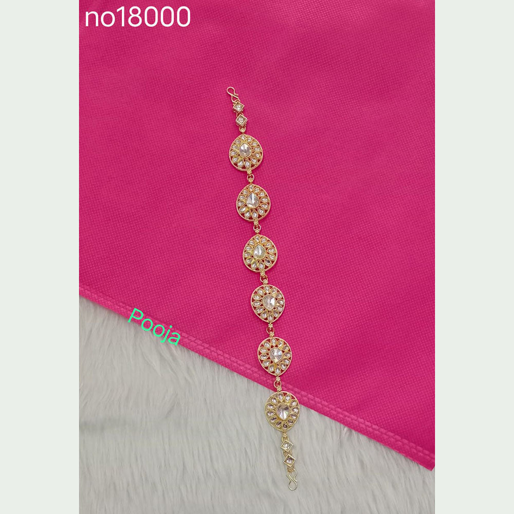 Pooja Bangles Gold Plated Kundan Stone Sheeshphool