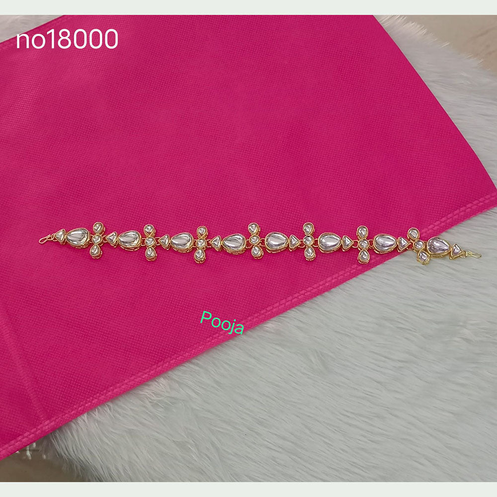 Pooja Bangles Gold Plated Kundan Stone Sheeshphool