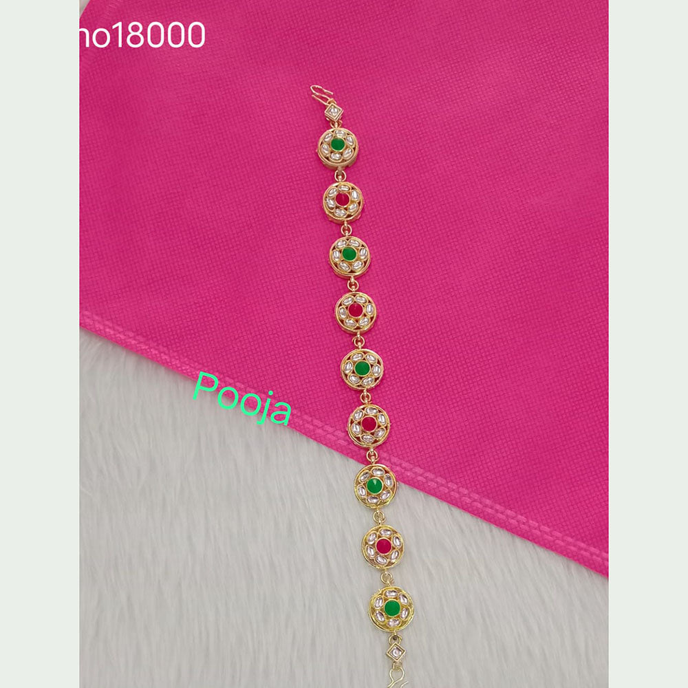 Pooja Bangles Gold Plated Kundan Stone Sheeshphool