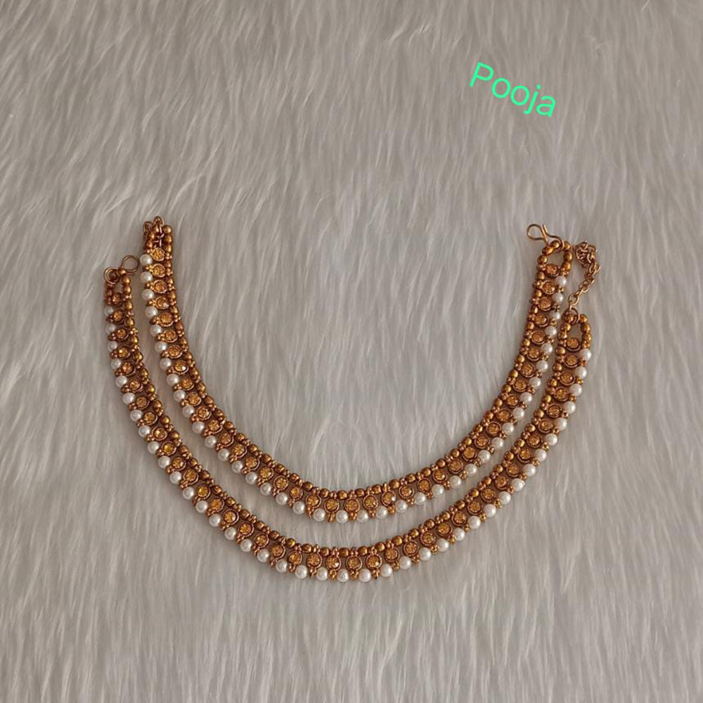 Pooja Bangles Gold Plated Pota Stone Payal