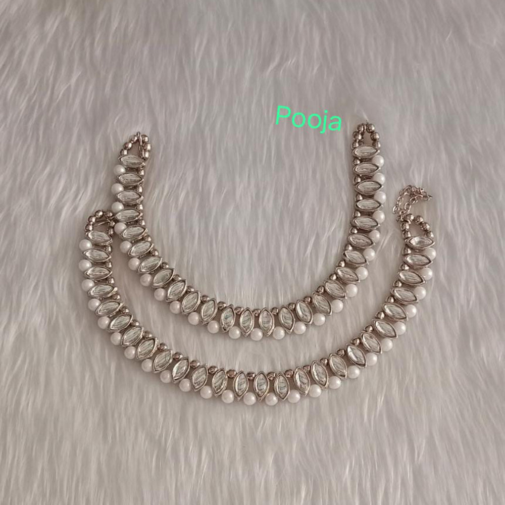 Pooja Bangles Silver Plated Crystal Payal