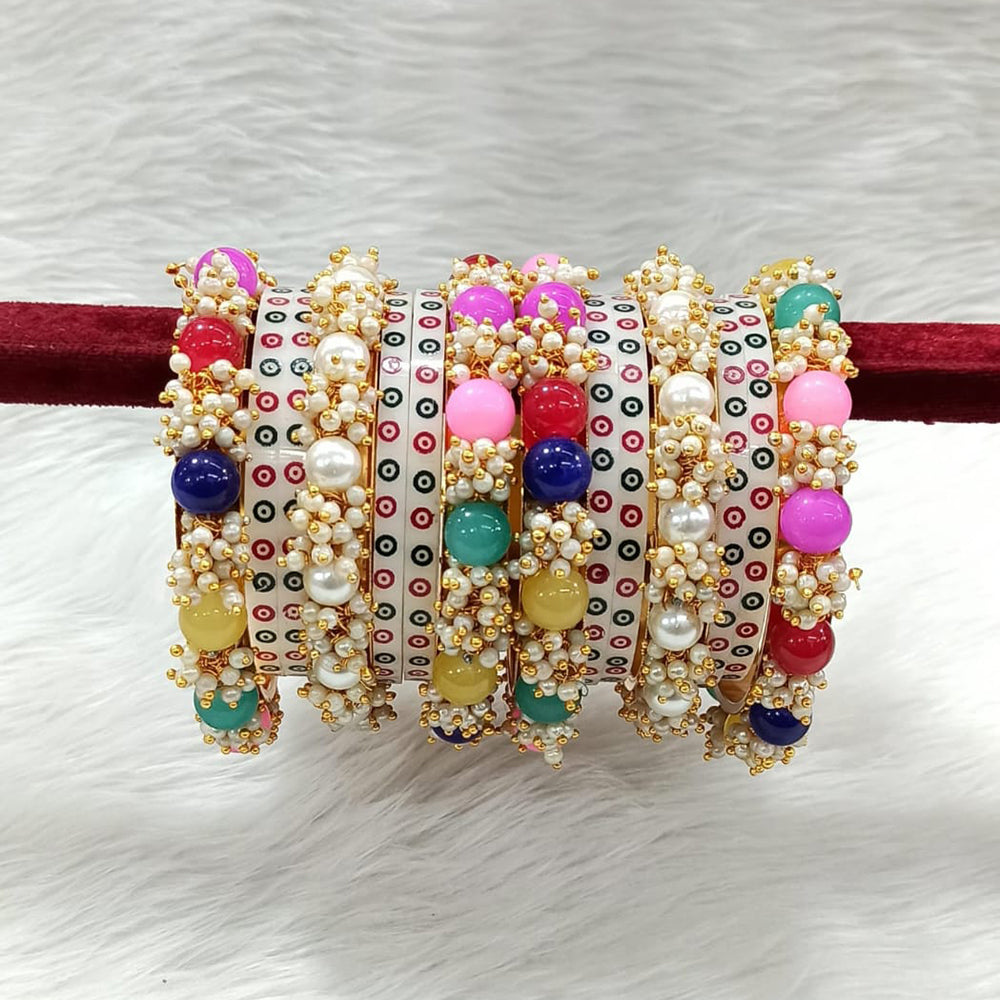 Pooja Bangles Gold Plated Pearl Bangle Set