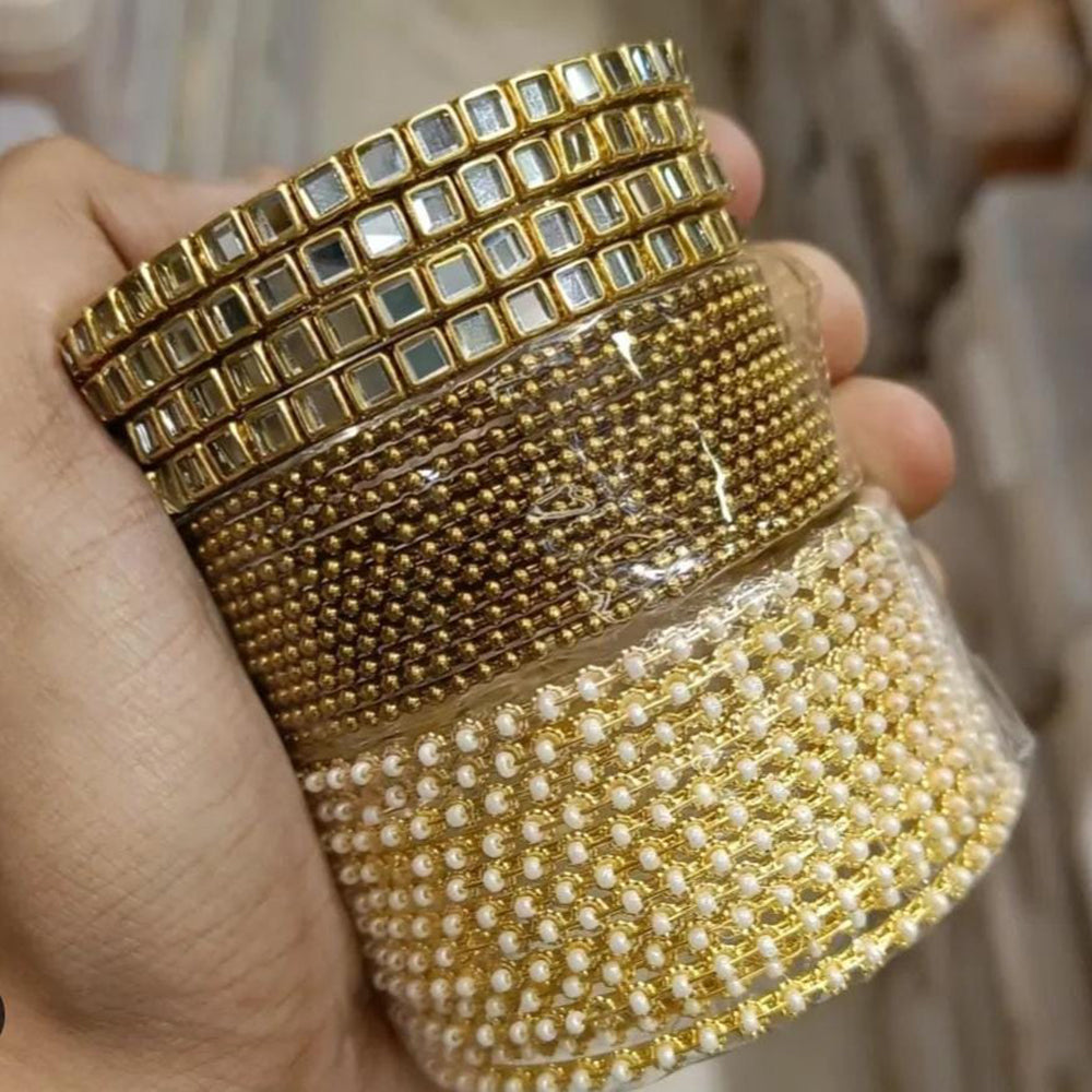 Pooja Bangles Gold Plated Bangle Set (Assorted Design)