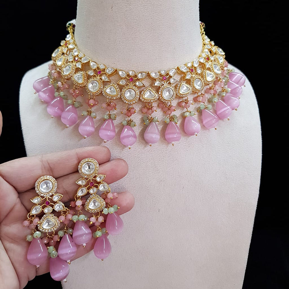 Shubhratnam Jewellers Gold Plated Kundan Necklace Set