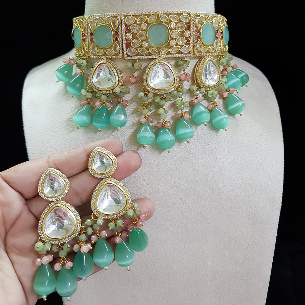 Shubhratnam Jewellers Gold Plated Kundan Necklace Set