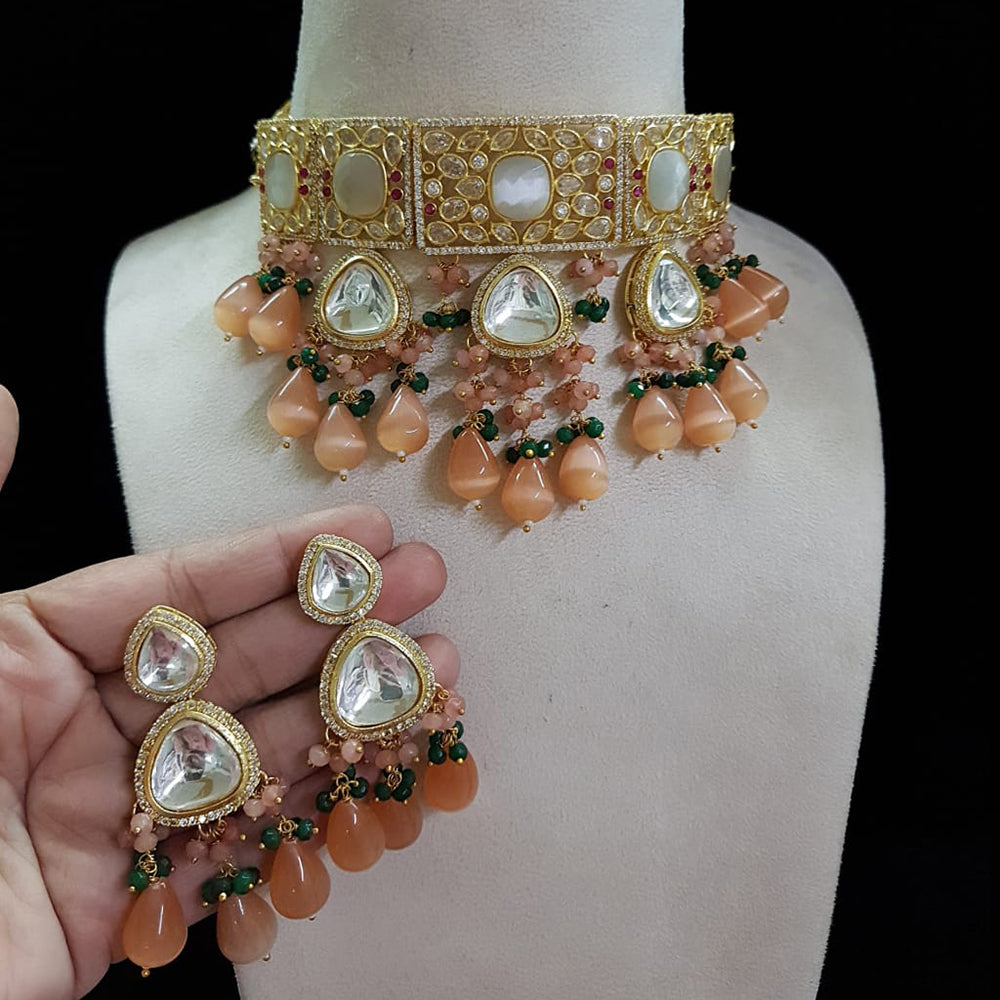 Shubhratnam Jewellers Gold Plated Kundan Necklace Set