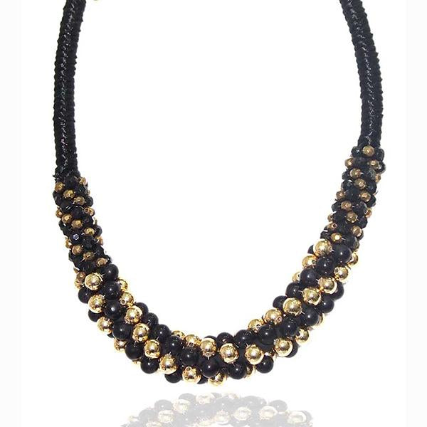 Beadside Gold & Black Beads Fusion Necklace - 1103204