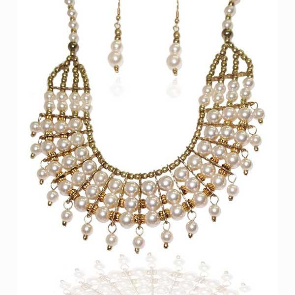 Beadside Black Beads Gold Plated Fusion Necklace - 1103223