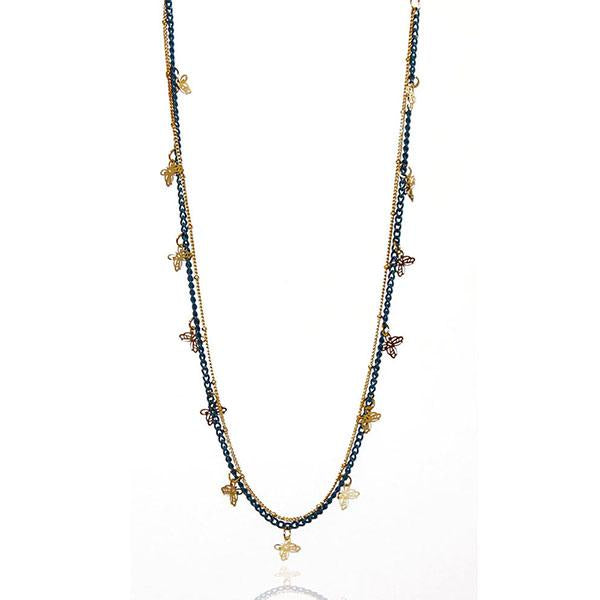 Urthn Gold Plated Double Chain Statement Necklace - 1104008