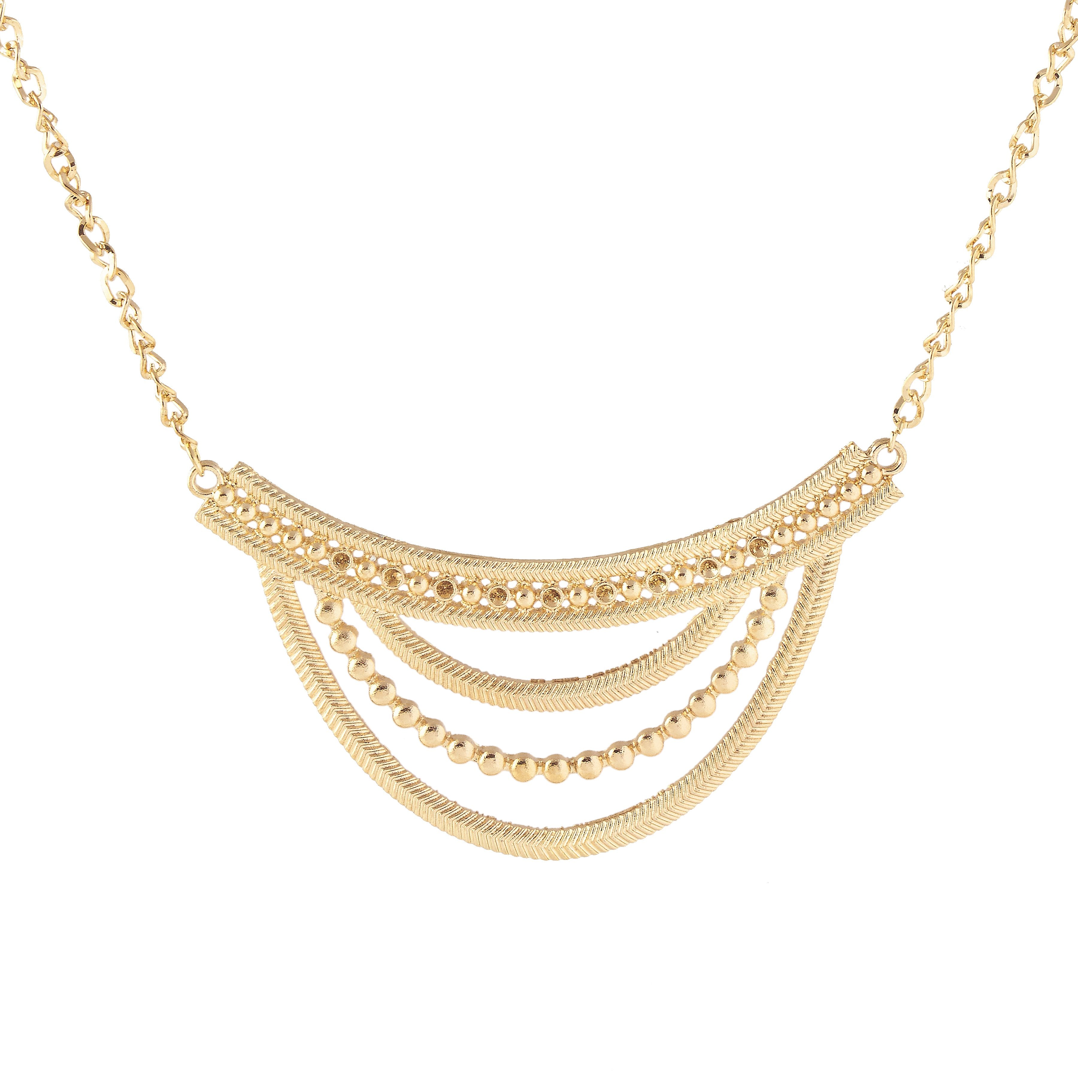 Jeweljunk Gold Plated Statement Necklace - 1105403