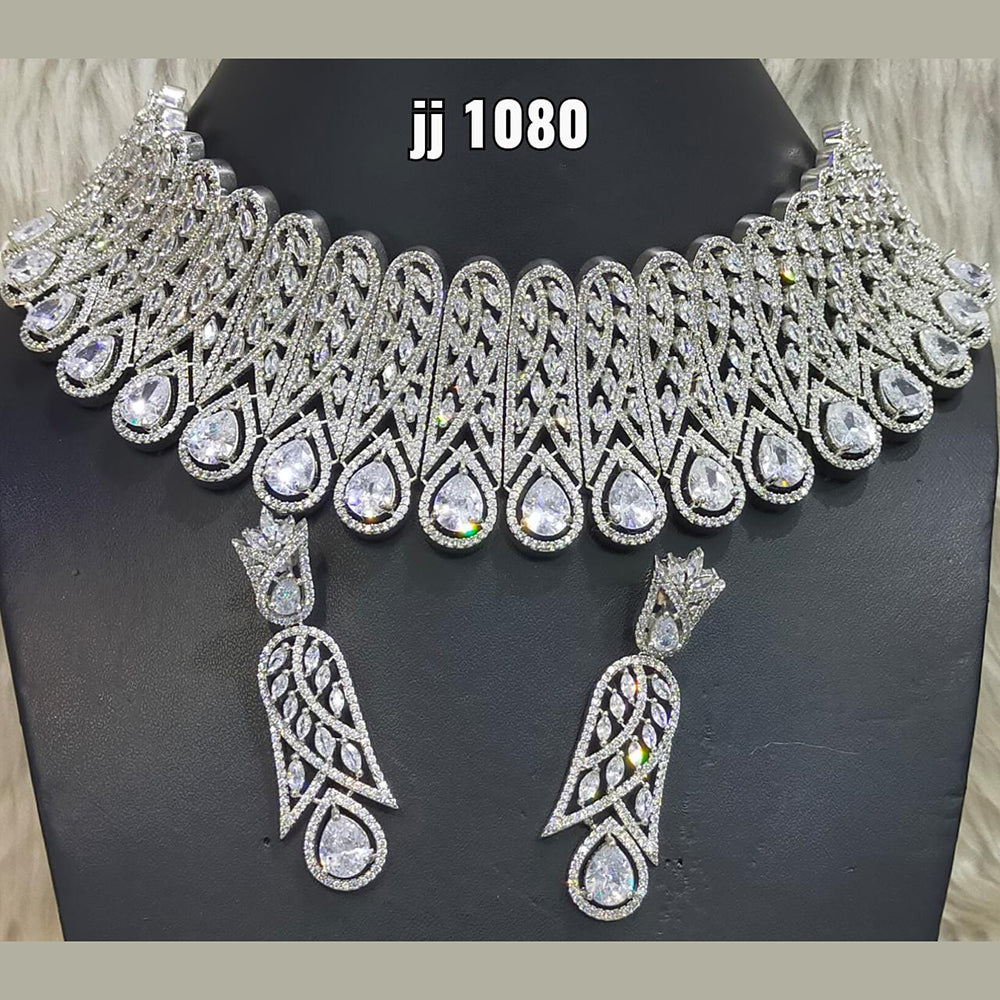 Jain Jewellers American Diamond Necklace Set - 11061553WH