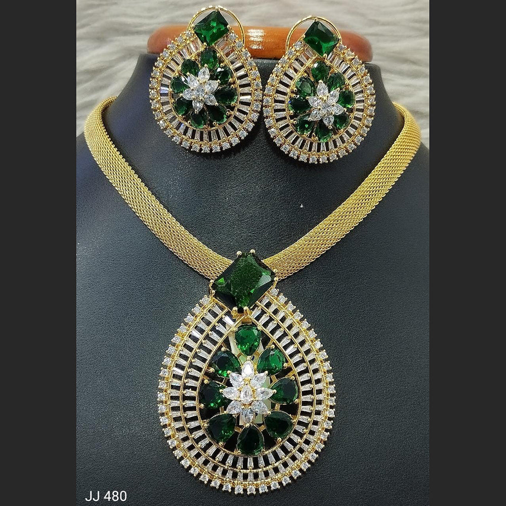 Jain Jewellers American Diamond Necklace Set - 11061774